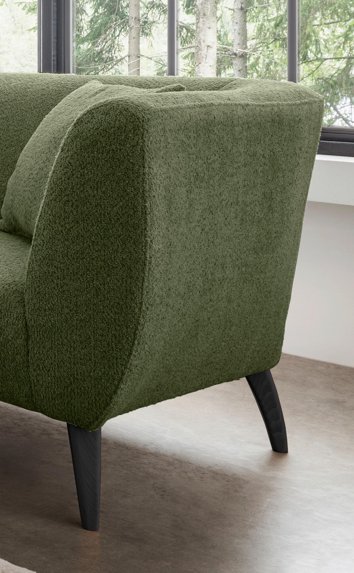 2-Sitzer-Sofa Colori Grün Rücken Echt - Schwarz/Grün, MODERN, Textil (172/83/88cm) - MID.YOU