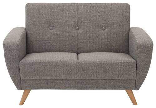 2-sitzer-sofa Jerry Rücken Echt, Grau - Naturfarben/Grau, Design, Textil (136/85/82cm) - Max Winzer