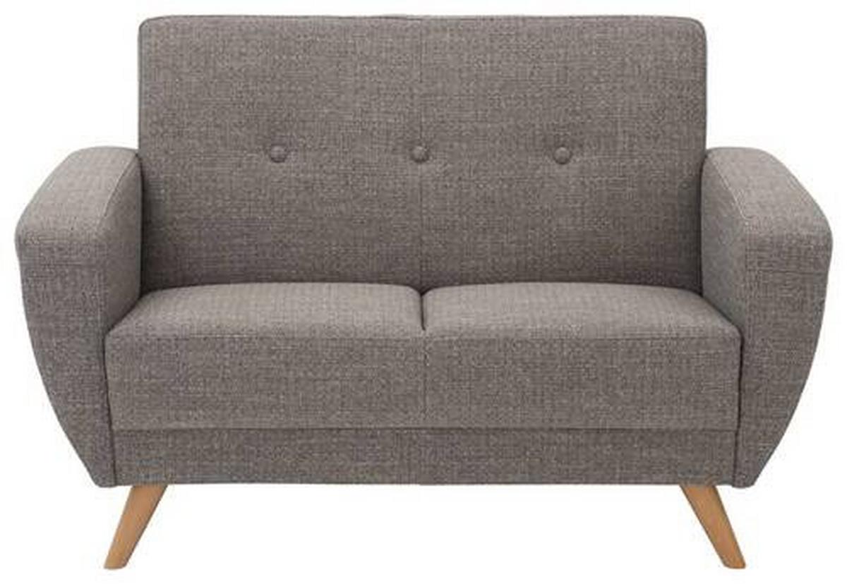 2-sitzer-sofa Jerry Rücken Echt, Grau - Naturfarben/Grau, Design, Textil (136/85/82cm) - Max Winzer