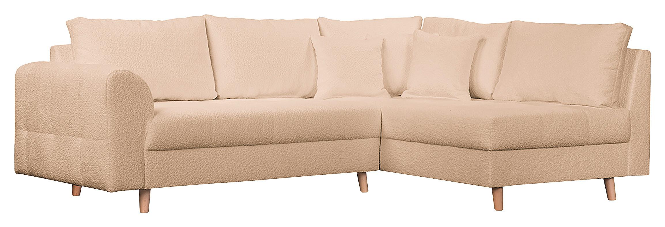 ECKSOFA Ariella Beige S: 231x161 cm - Beige/Naturfarben, Design, Textil (231/161cm) - P & B