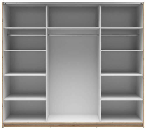 Schwebetürenschrank Tetrix - Eiche Wotan, MODERN, Holzwerkstoff (220/195,5/60cm) - MID.YOU