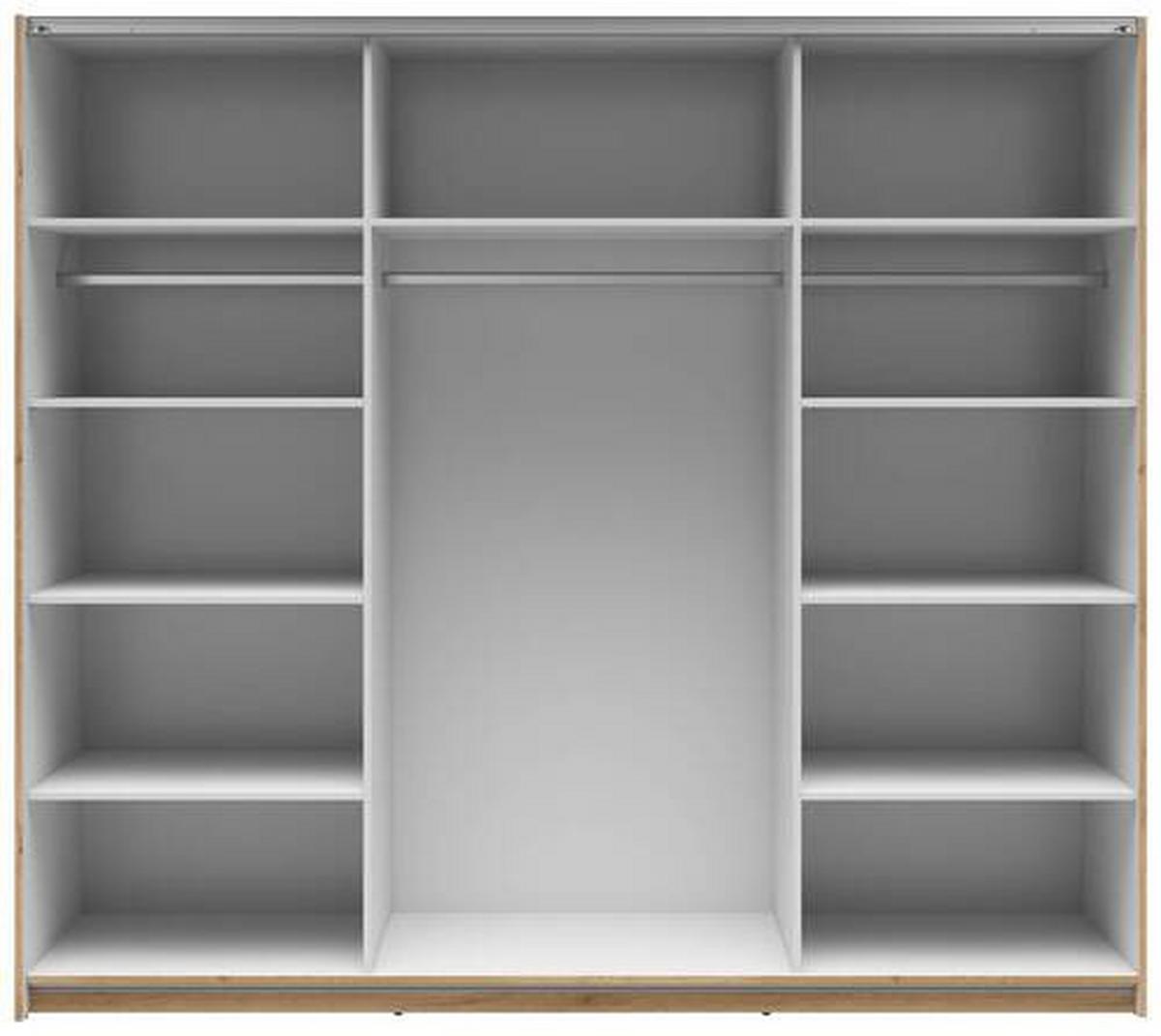 Schwebetürenschrank Tetrix - Eiche Wotan, MODERN, Holzwerkstoff (220/195,5/60cm) - MID.YOU