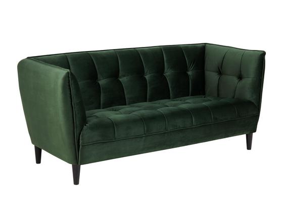 Chesterfield-Sofa Jonna Samt - Dunkelgrün/Schwarz, Trend, Textil (182/80/82cm) - Livetastic Chesterfield-Sofa Jonna Samt - Dunkelgrün/Schwarz, Trend, Textil (182/80/82cm) - Livetastic
