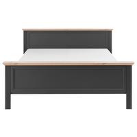 Doppelbett Landhaus-Stil 180x200 Jasmin II Graphitfarb. - Graphitfarben/Schwarz, LIFESTYLE, Holzwerkstoff (180/200cm)