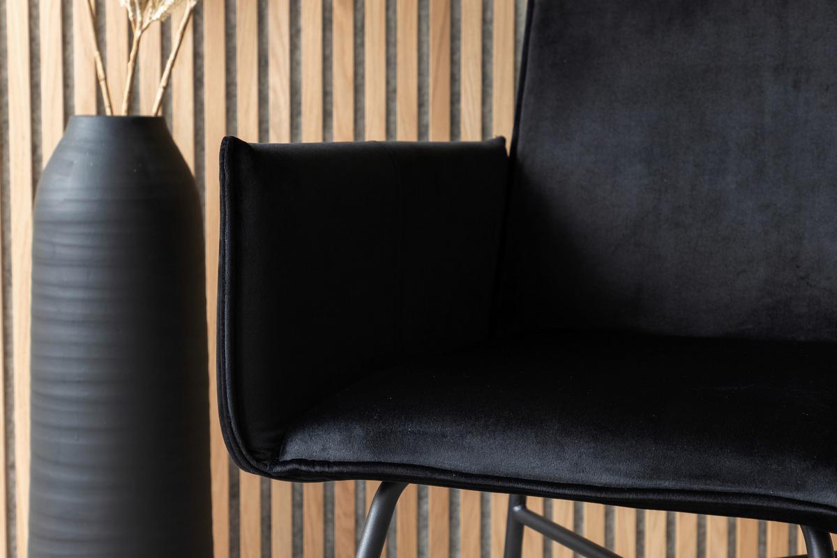 Stuhl Petra - Schwarz, Design, Textil/Metall (57/87/60cm) - Livetastic