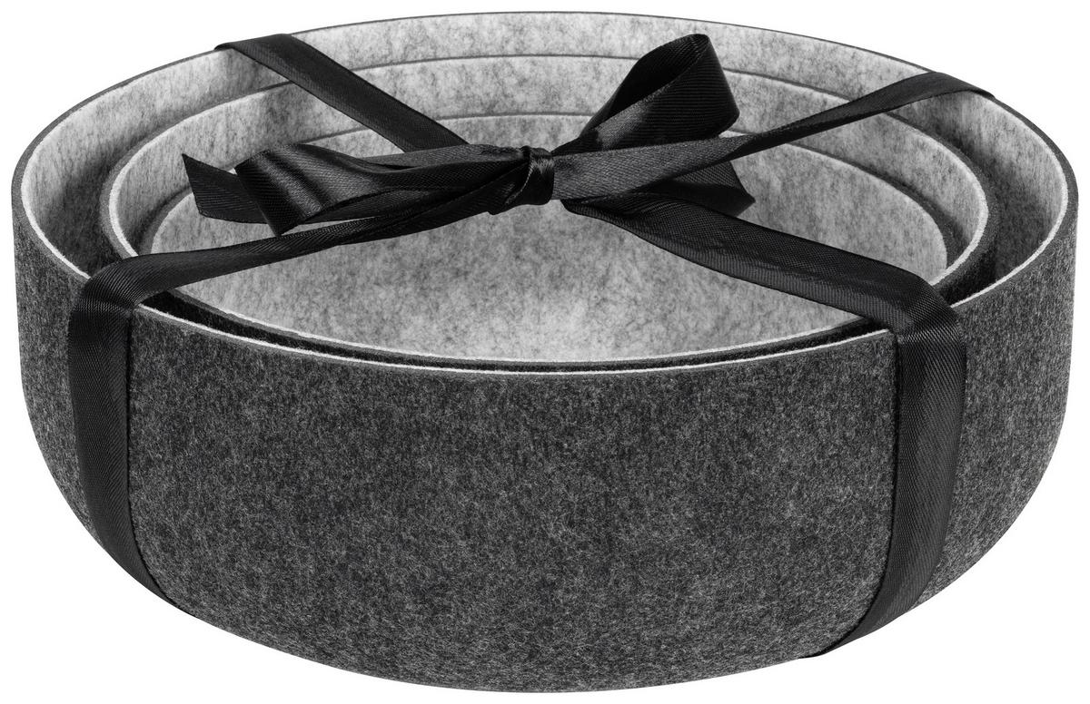 Korbset Gabriel - Hellgrau/Schwarz, KONVENTIONELL, Kunststoff - Luca Bessoni