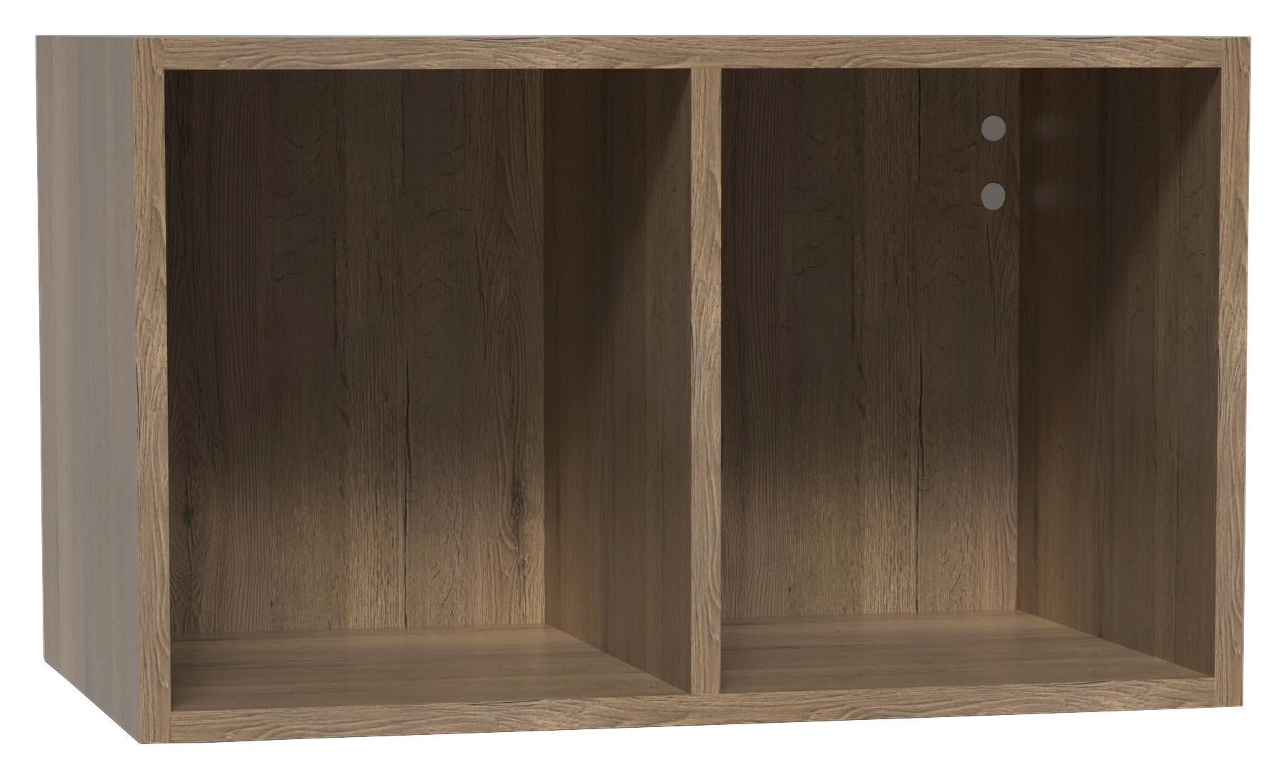 Wandregal Las Vegas Eiche Dunkel Dekor B: 60 cm - Eiche dunkel, MODERN, Holzwerkstoff (60/36/37cm) - Vertico