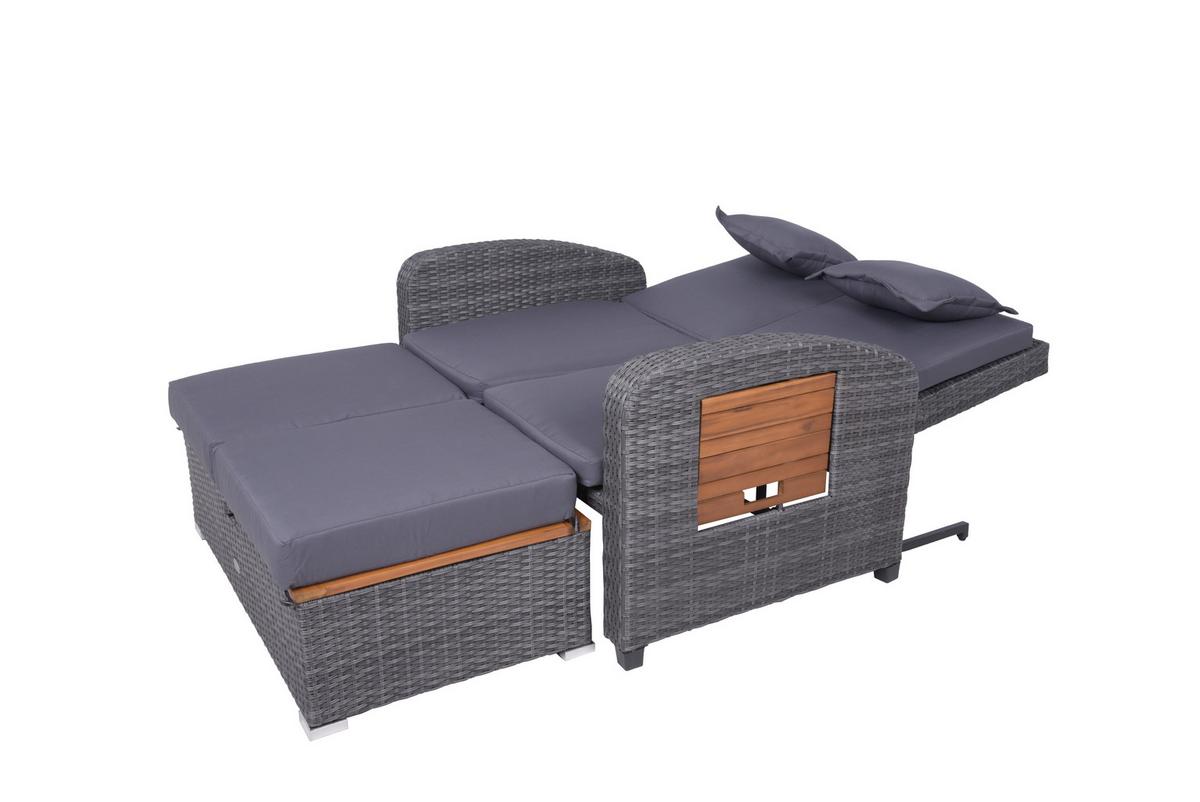 Loungegarnitur Bari - Dunkelgrau/Anthrazit, Basics, Holz/Kunststoff (116/95/118cm) - Gardenson