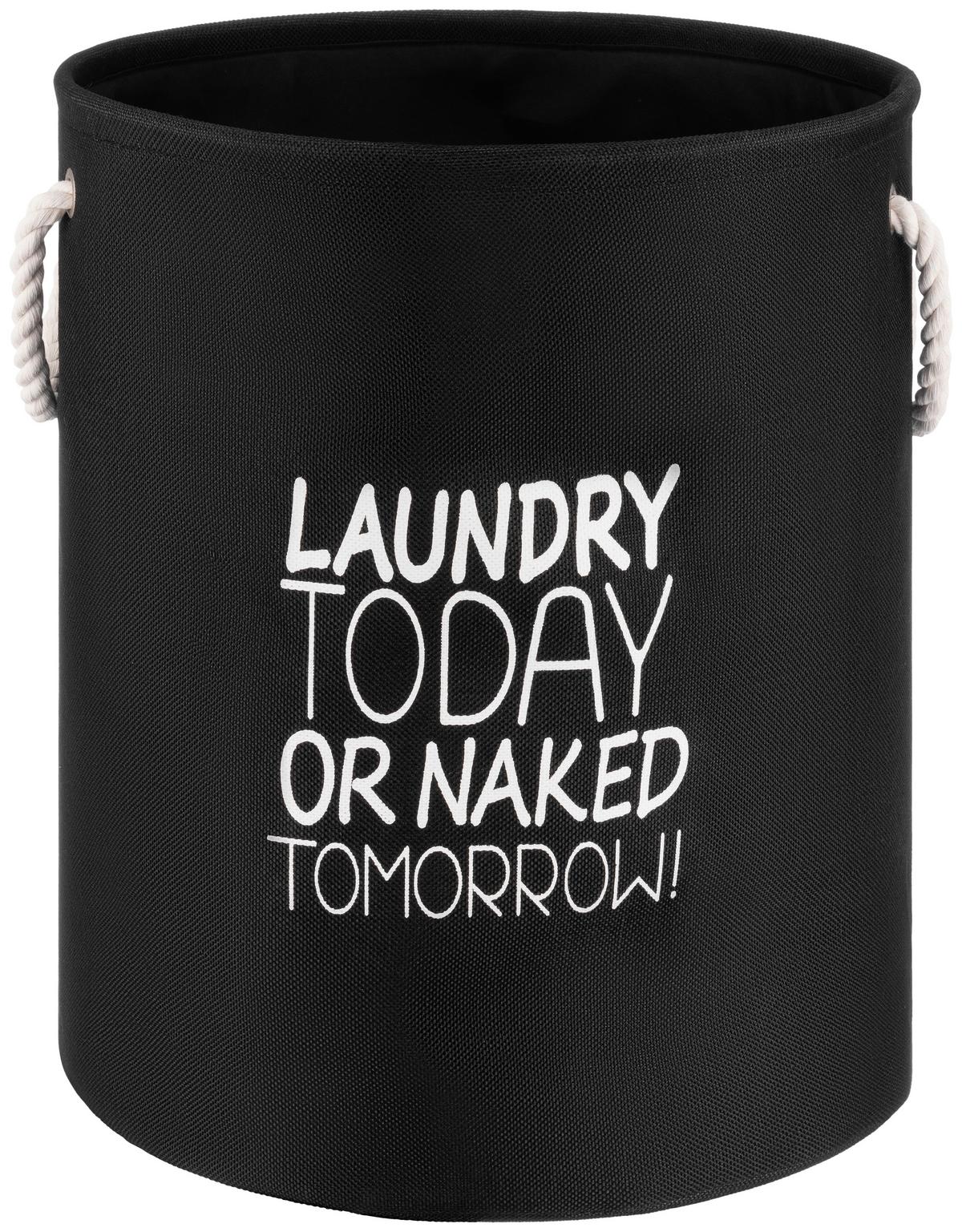 Wäschesammler Clemens - Schwarz, KONVENTIONELL, Textil (40/50cm) - Luca Bessoni