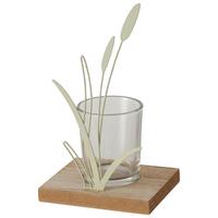 Stojan na svíčku NOLANI I - zelená, Konvenční, kov/kompozitní dřevo (18,5cm) - Mömax