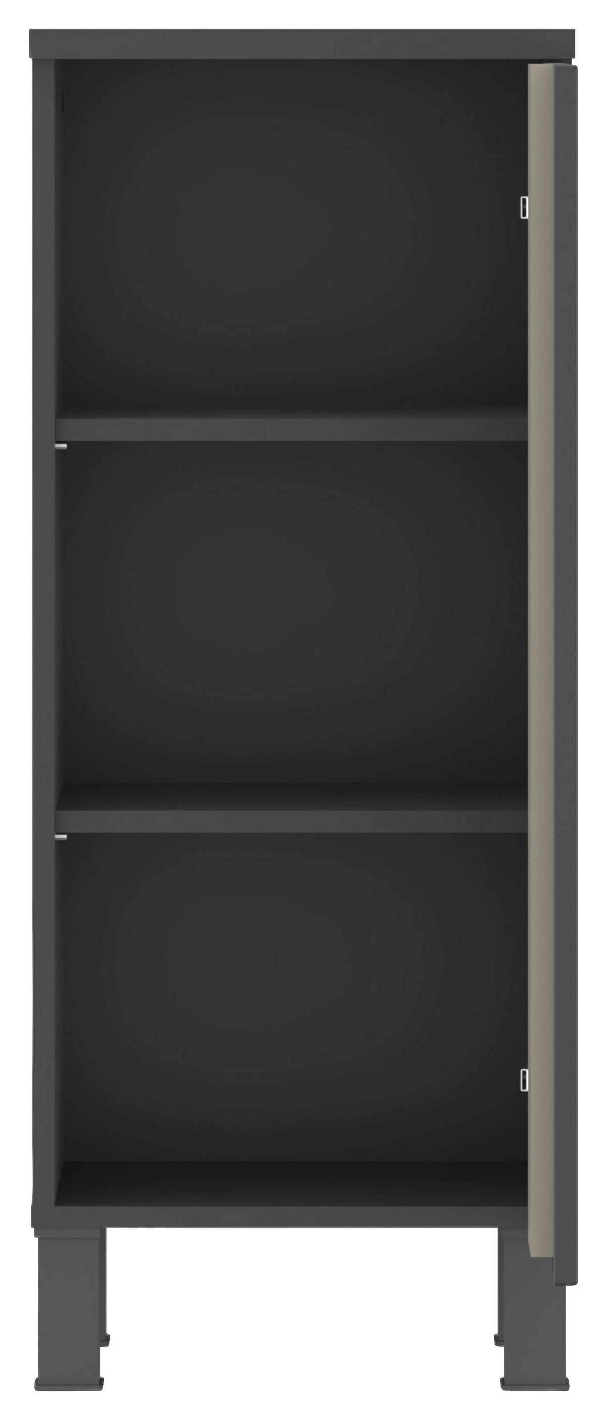 Badezimmer Unterschrank Manhattan Man BxH 40x100 cm - Anthrazit/Grau, MODERN, Holzwerkstoff (40/100/35,3cm) - Luca Bessoni