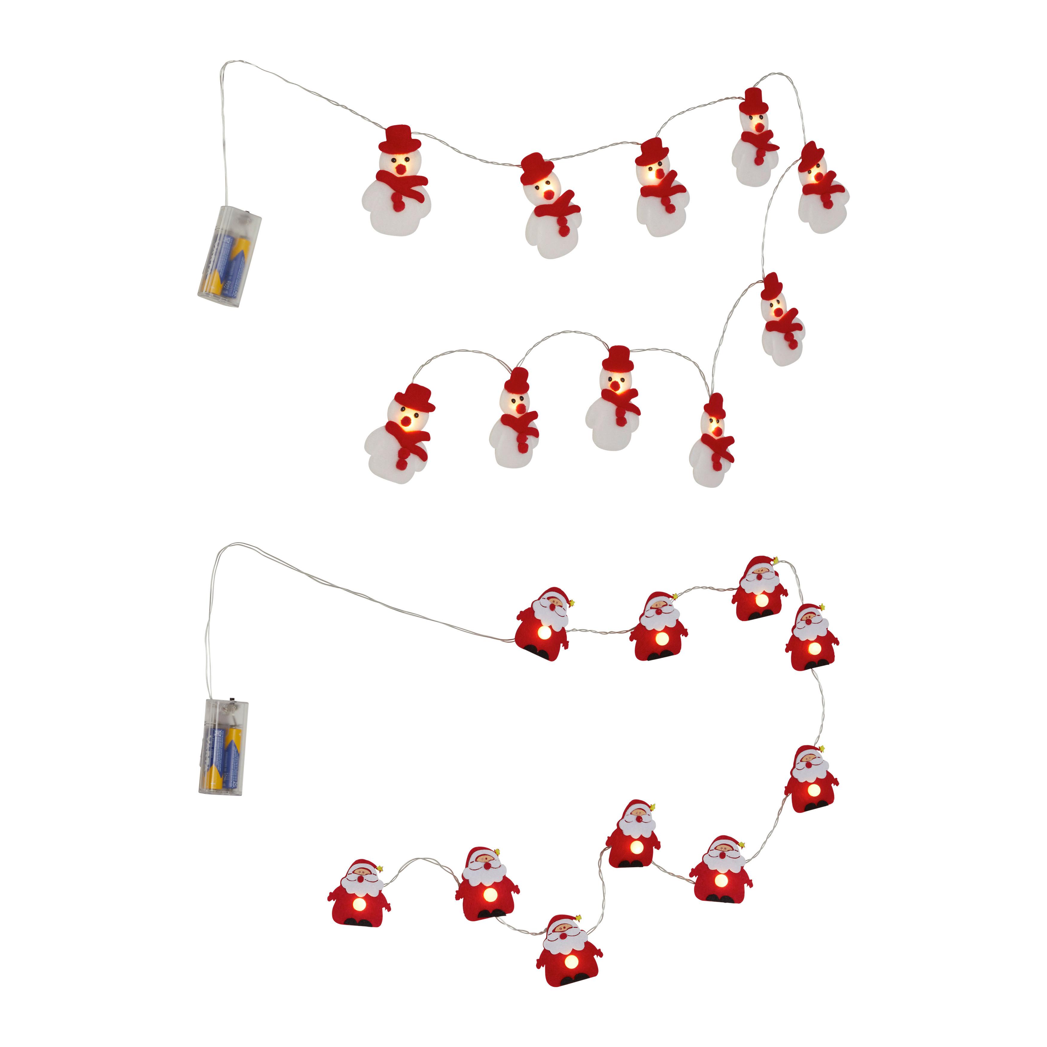 Svetelná reťaz Reyner, 150cm - biela/červená, Konventionell, textil (150cm) - Modern Living