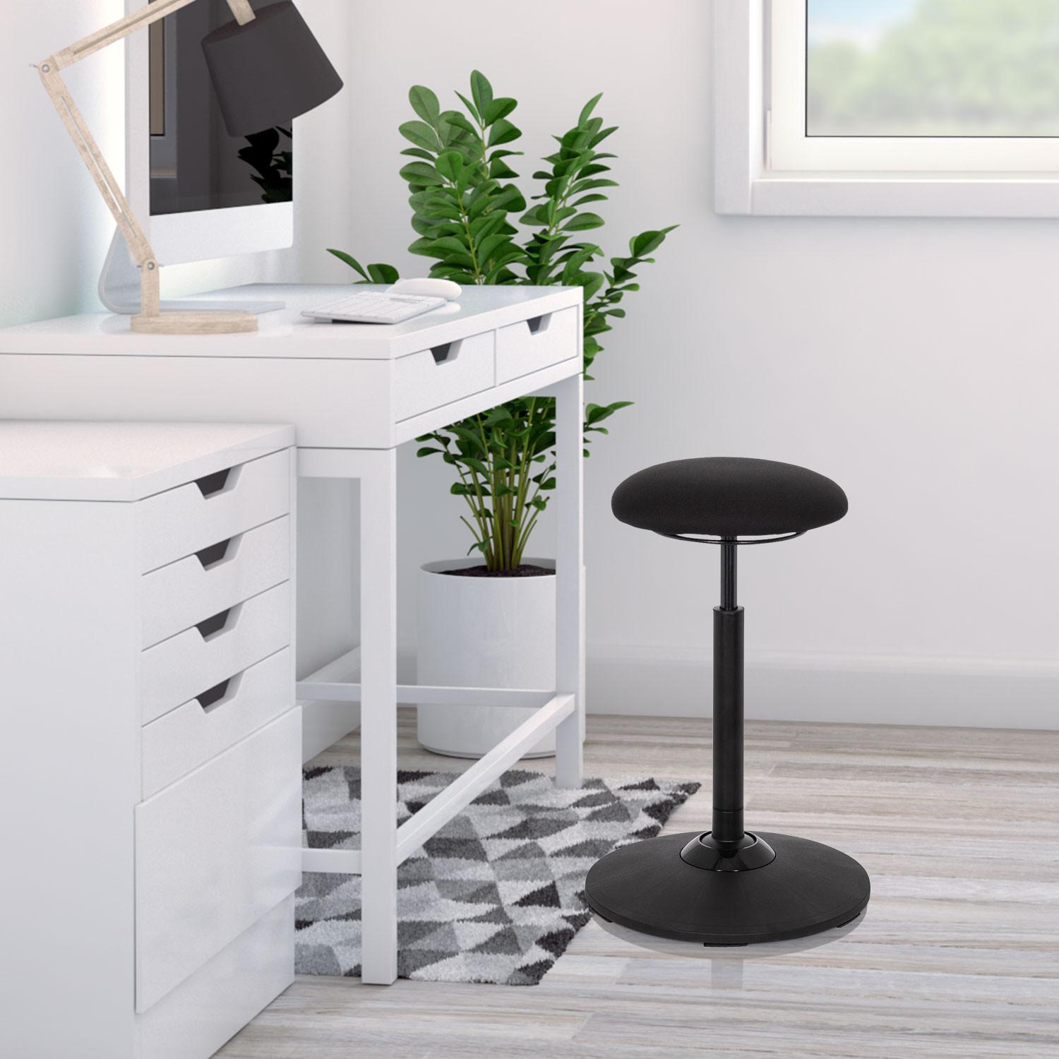 Bürohocker Balance Sit Schwarz Bis 120 Kg - Schwarz, Basics, Kunststoff/Textil (45/63-86/45cm) - MID.YOU