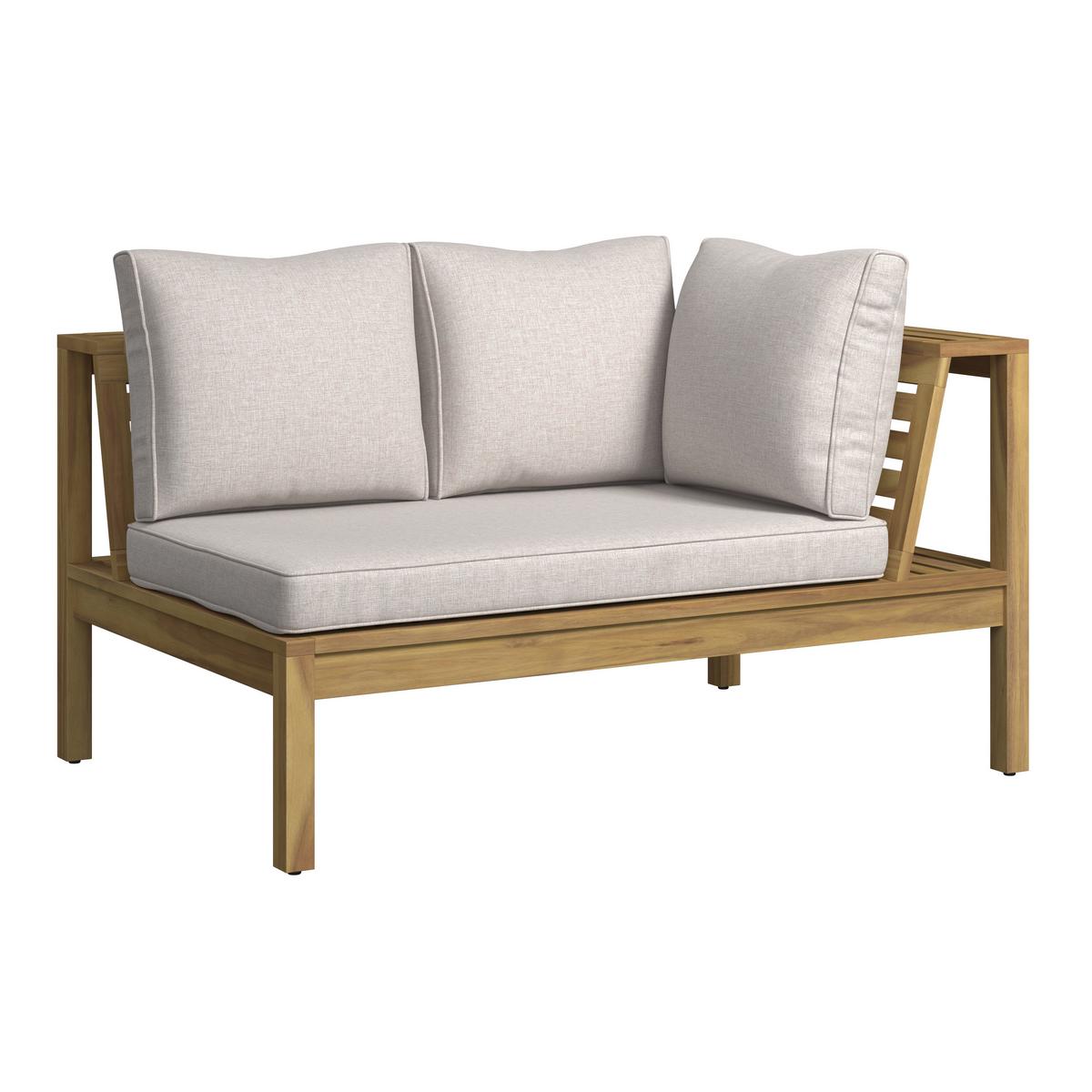 Loungegarnitur Graz - Grau/Akaziefarben, MODERN, Holz/Kunststoff (240/160cm) - Beldano