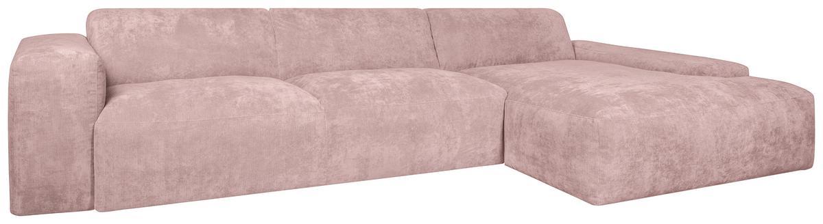 Ecksofa Hannah Rosa 343x170 cm - Schwarz/Rosa, Design, Textil (343/170cm) - MID.YOU