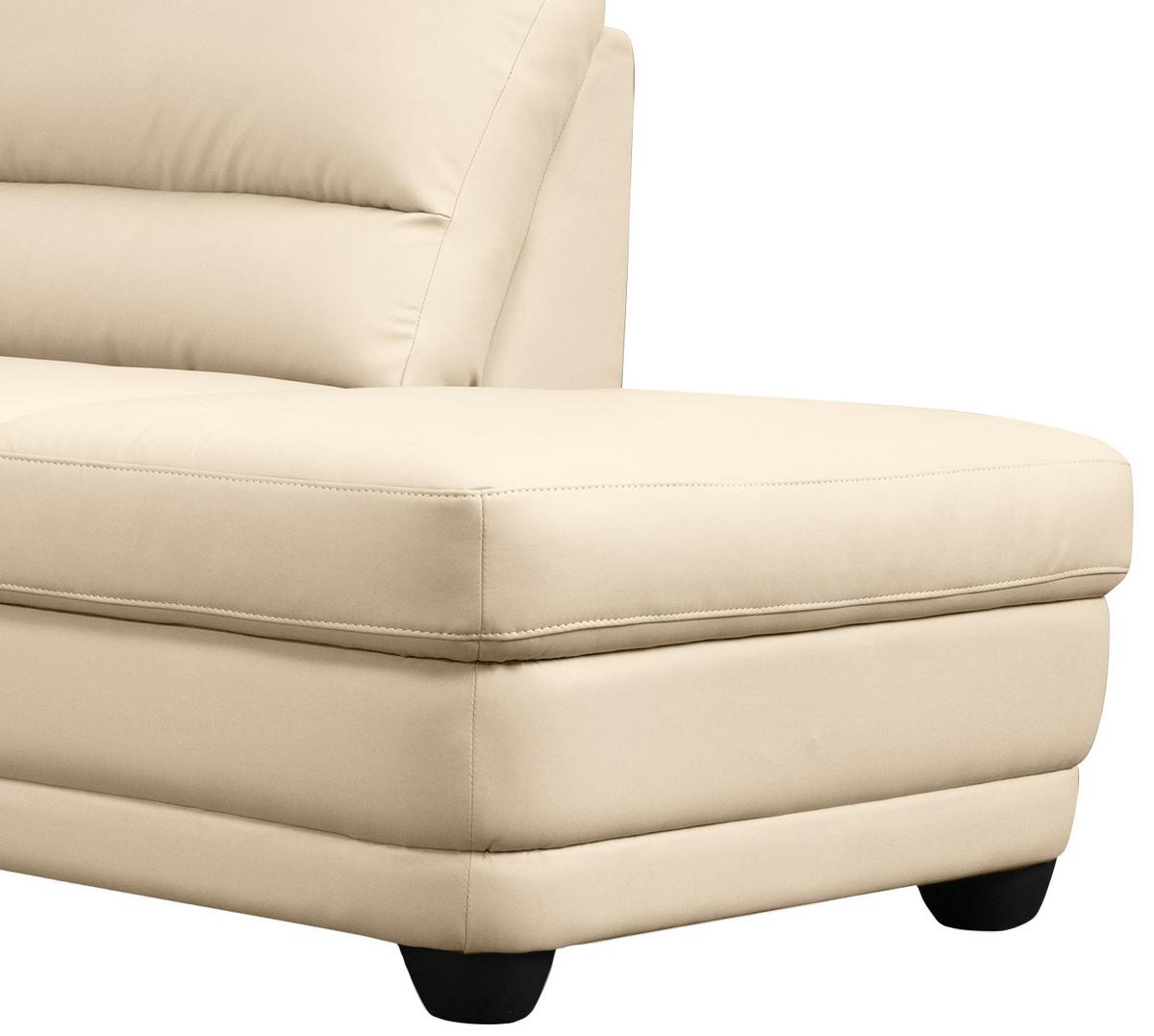 Ecksofa Nebolo Beige Lederlook - Beige, Design, Textil (245/225cm) - Livetastic