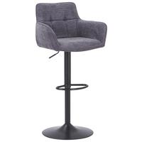 Barhocker höhenverstellbar Luigi Grau/Schwarz - Schwarz/Grau, MODERN, Textil/Metall (54,5/111,5/51,5cm) - Livetastic