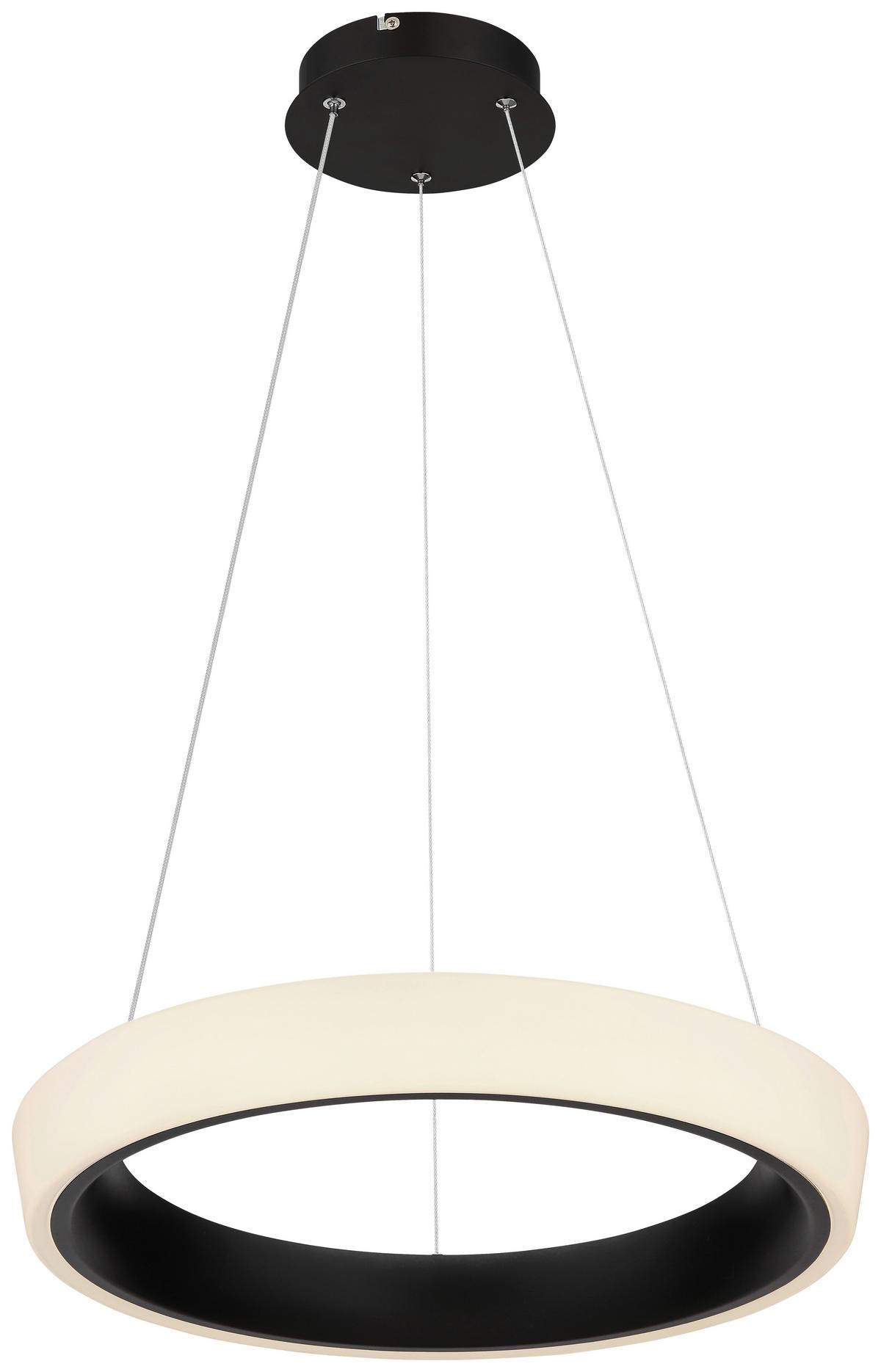Led Függőlámpa Tabano - fekete/opál, Design, műanyag/fém (49,5/120cm)