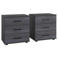 Nachkästchen Dunkelgrau B:104cm Kopenhagen - Dunkelgrau/Graphitfarben, Basics, Holzwerkstoff (52/58/38cm) - MID.YOU