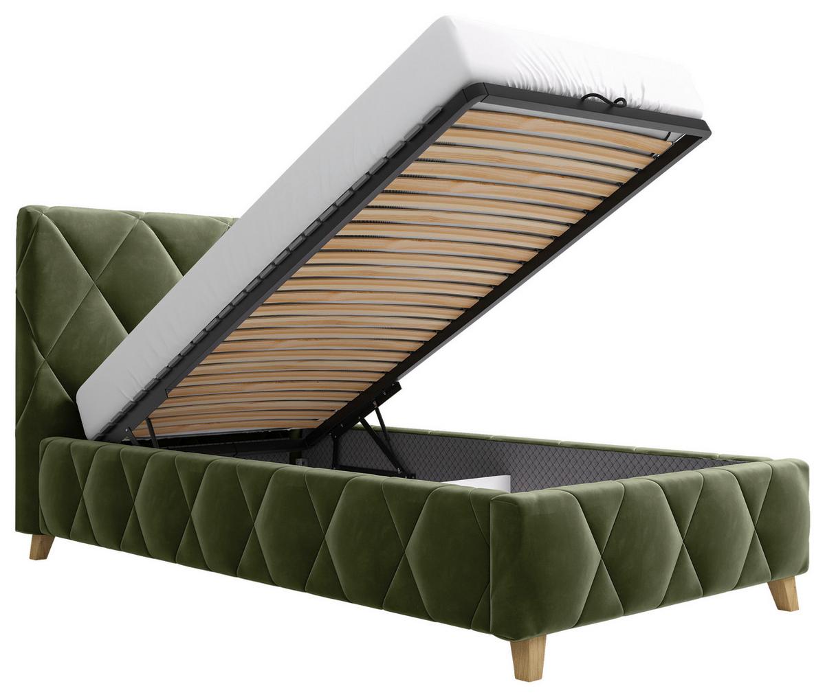 Polsterbett Trivio 100x200 cm Olivgrün - Olivgrün, MODERN, Holz/Holzwerkstoff (100/200cm) - MID.YOU