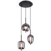 Hängeleuchte Blacky H: 120 cm 3-Flammig, mit Rauchglas - Schwarz, Design, Glas/Metall (46/120cm) - Globo