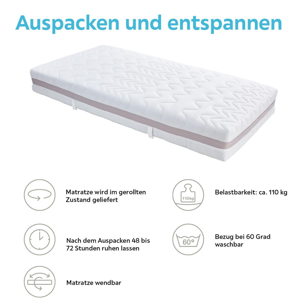 Taschenfederkernmatratze Superior Dream 90x200 Cm H3 - Weiß, KONVENTIONELL, Textil (90/200cm) - Livetastic