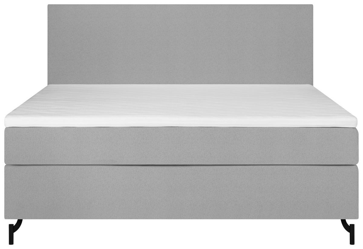 Boxspringbett Linz 140x200 Cm Grau Inkl. Topper - Schwarz/Grau, MODERN, Textil (140/200cm) - MID.YOU