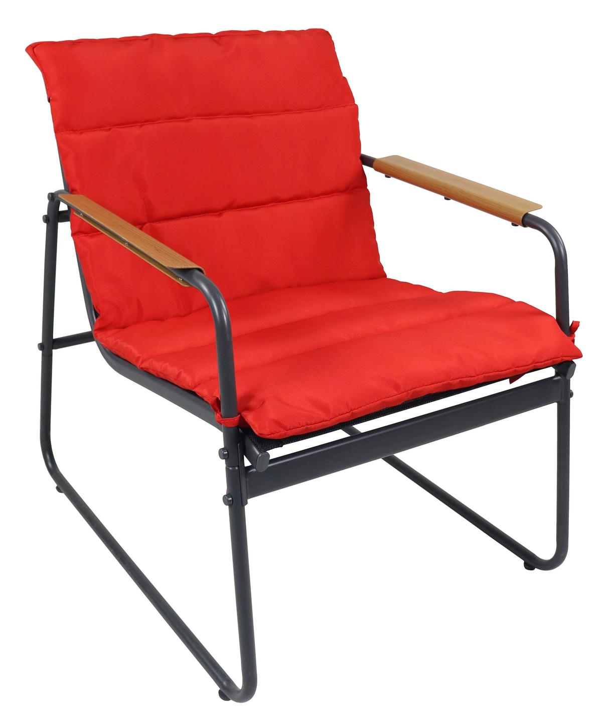 Loungegarnitur Lexila 4-Teilig Rot - Anthrazit/Rot, MODERN, Glas/Kunststoff - MID.YOU