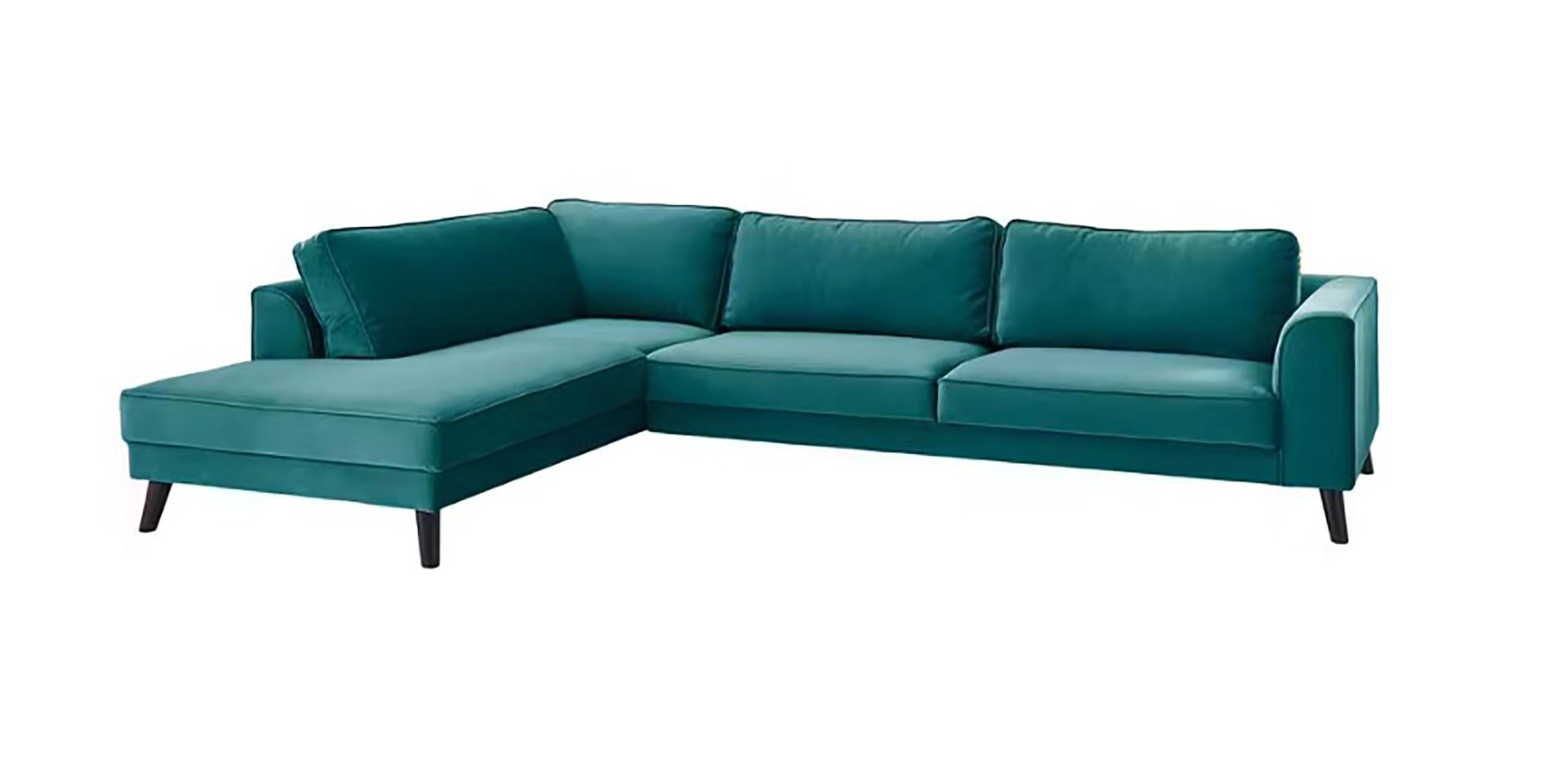Ecksofa Lumber Jack Petrol S: 201x291 Cm - Wengefarben/Petrol, MODERN, Textil (201/291cm) - Trendmanufaktur