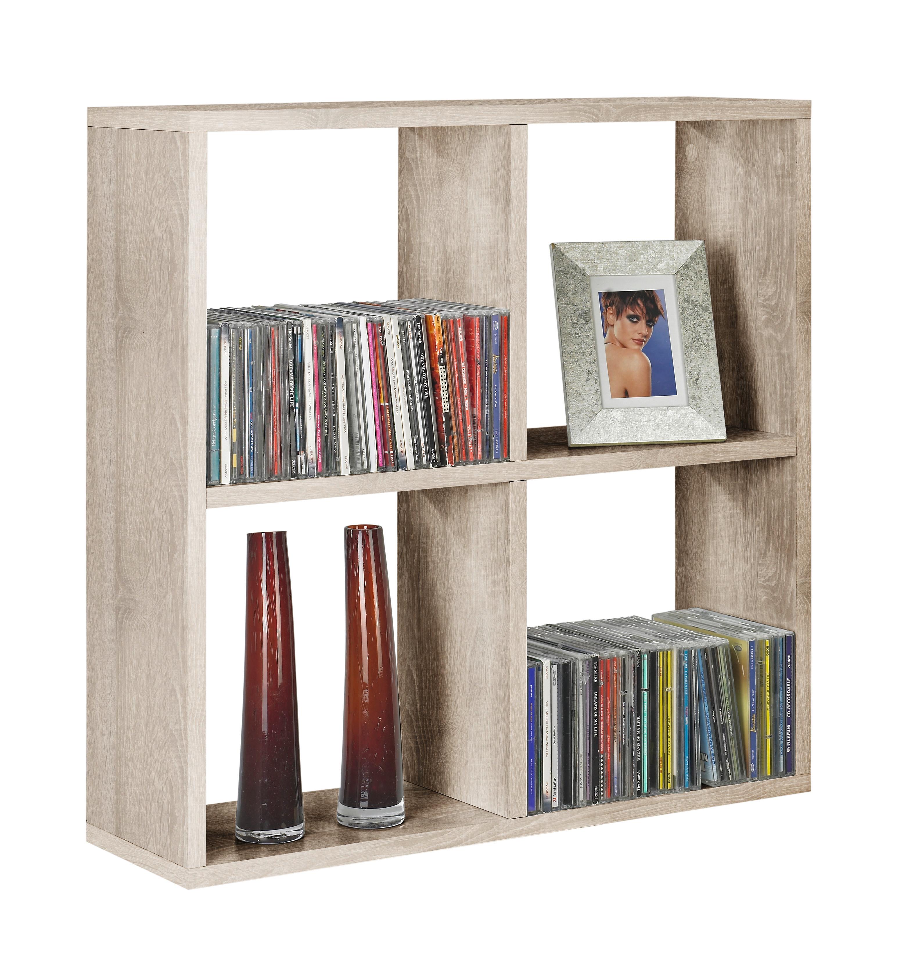 Wandregal Alex B: 60 cm Sonoma Eiche Dekor 4 Fächer - Sonoma Eiche, MODERN (60/60/18cm)