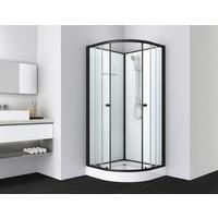 Duschkabine Bela 1 Komplett-Set Eckeinstieg - Schwarz, Basics, Glas (90/203/90cm)