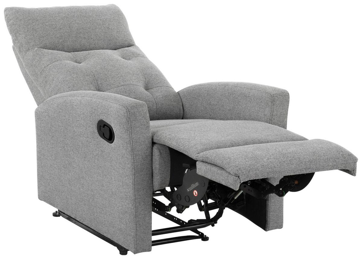 Sitzgarnitur 3-tlg. Nuvia Mit Relaxfunktion Grau - Schwarz/Grau, Design, Textil - Livetastic