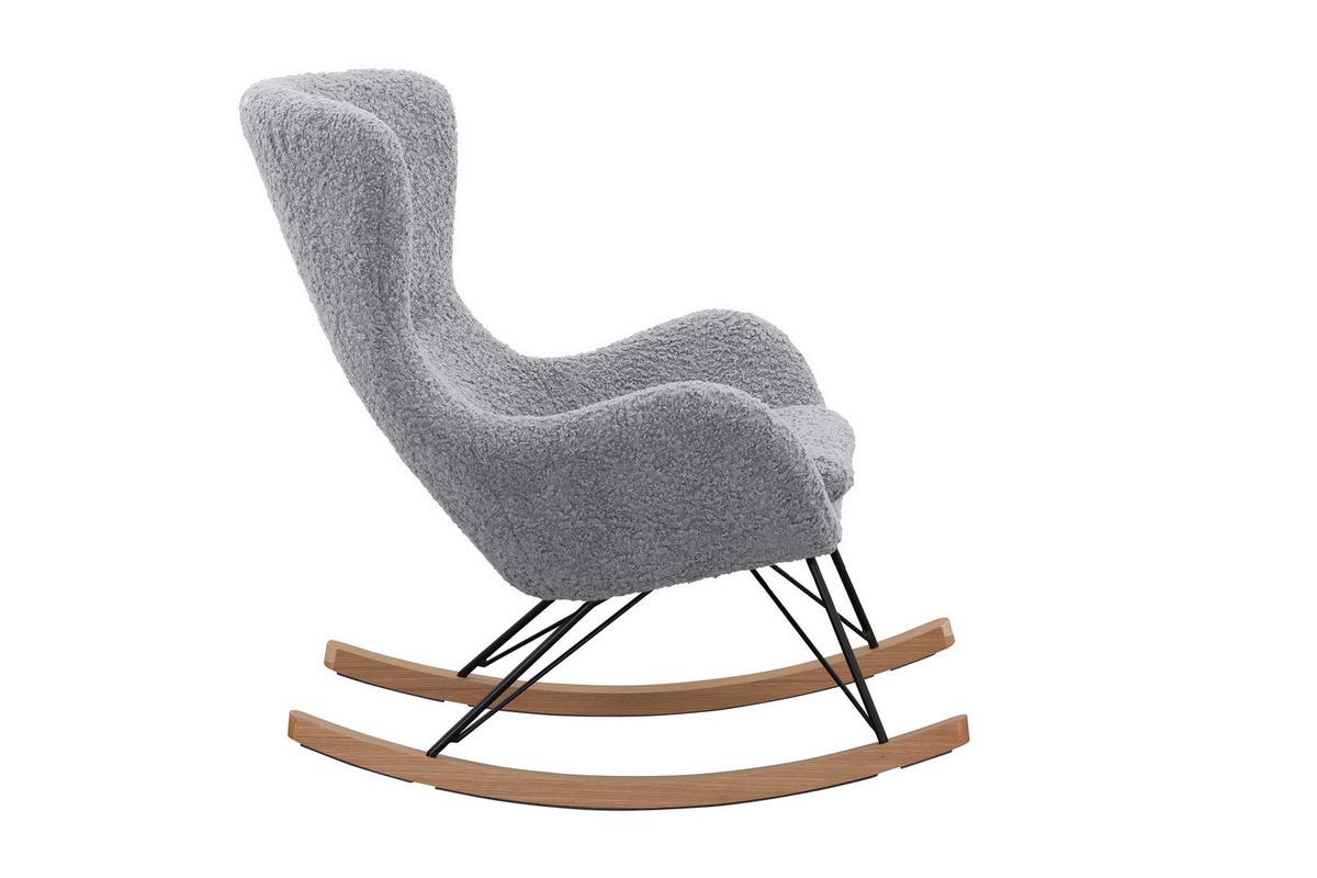 Schaukelstuhl Hellgrau B: 75 Cm - Eichefarben/Hellgrau, MODERN, Textil/Metall (75/106/102cm) - Livetastic