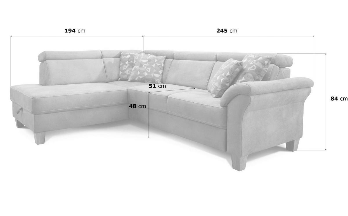 Ecksofa Arngast braun mit Bettkasten 194x245cm - Eichefarben/Beige, KONVENTIONELL, Textil (194/245cm) - Sit & More