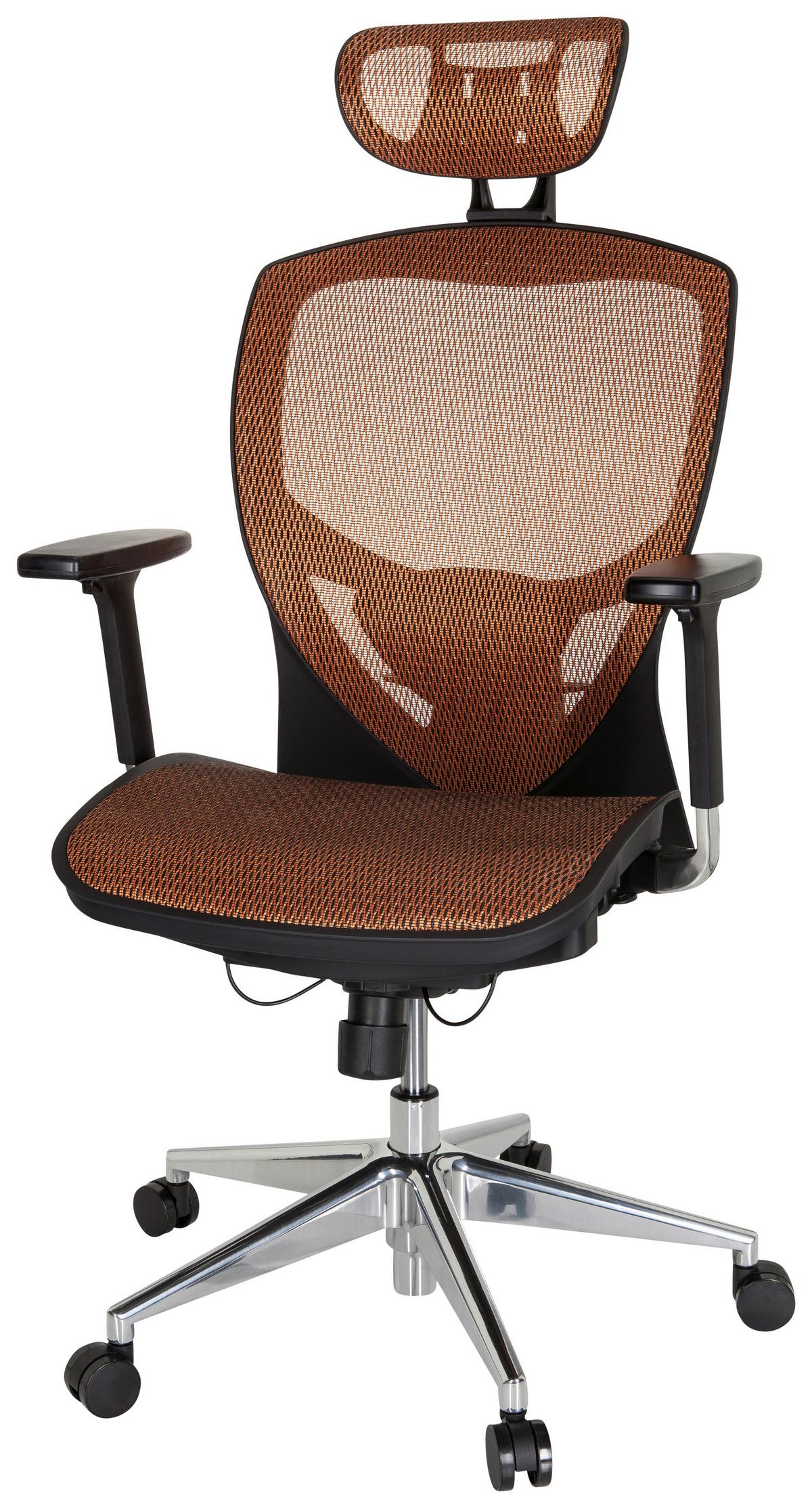 Bürostuhl Venus One Orange/schwarz Bis 120 Kg - Silberfarben/Schwarz, Basics, Kunststoff/Textil (61/148/48cm) - MID.YOU