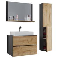 Lendas 4-Teilig Honigeiche B: 94 cm - Honigeiche/Anthrazit, MODERN, Glas/Keramik (94cm) - MID.YOU