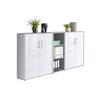 Office Edition B: 213 cm Grau/Weiß Hochglanz - Weiß Hochglanz/Grau, MODERN, Holzwerkstoff (213/114/33cm) - MID.YOU