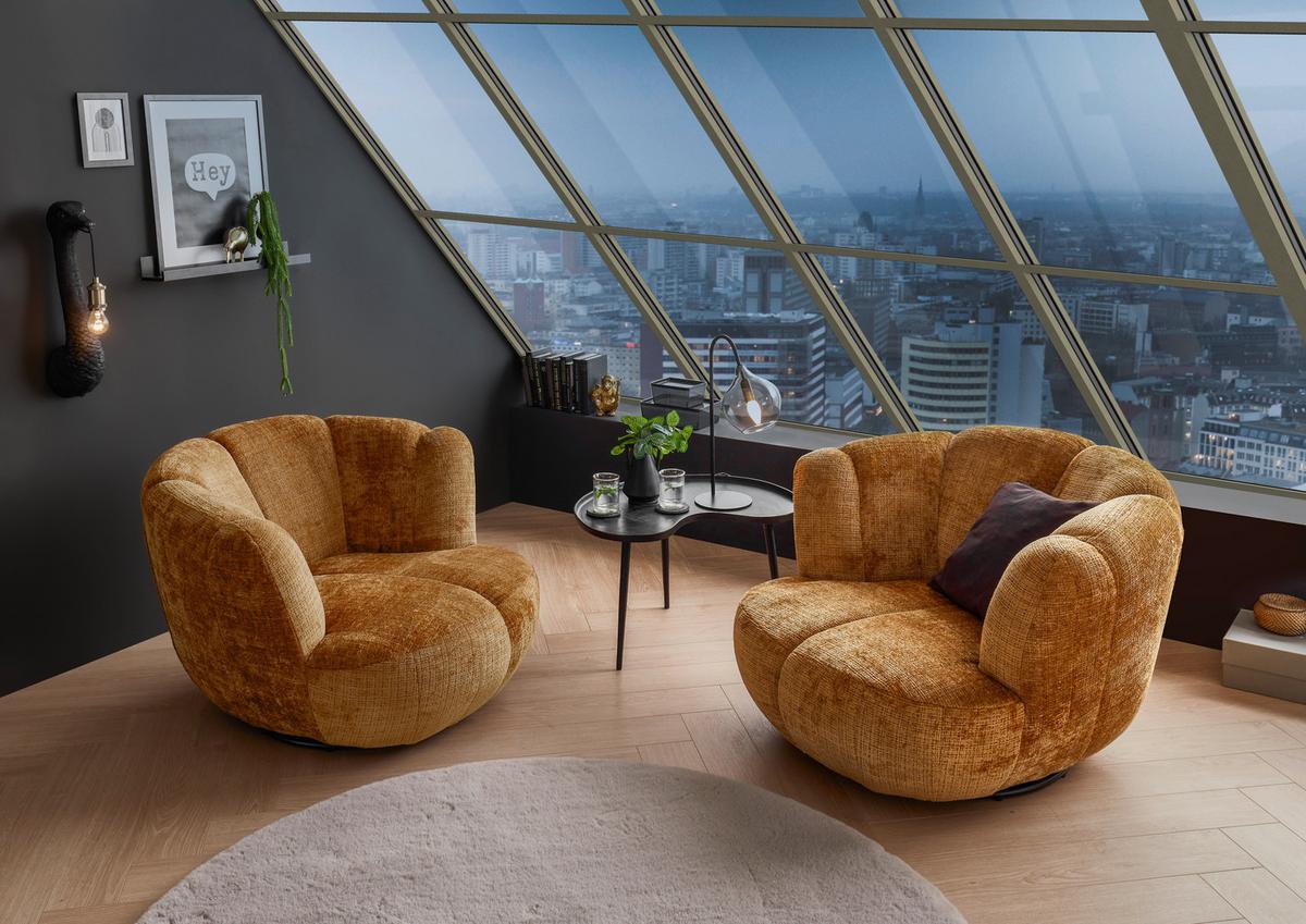 Sessel Muriel Goldfarben B: 101 cm - Goldfarben/Schwarz, KONVENTIONELL, Textil (101/69/107cm) - MID.YOU