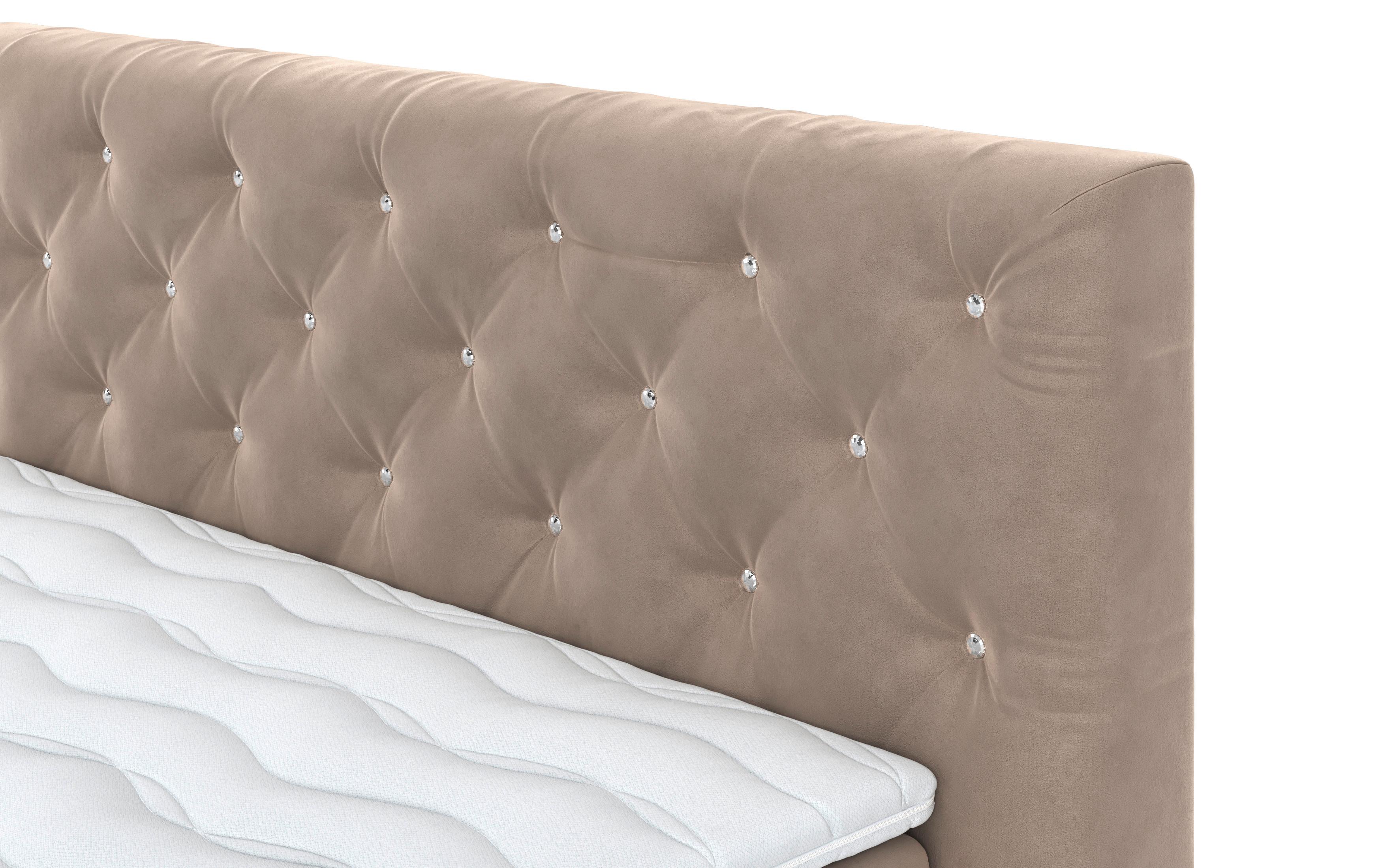 Boxspringbett Castle Beige Lxf: Ca. 180x200 Cm - Beige/Schwarz, Holzwerkstoff/Textil (180/200cm) - MID.YOU