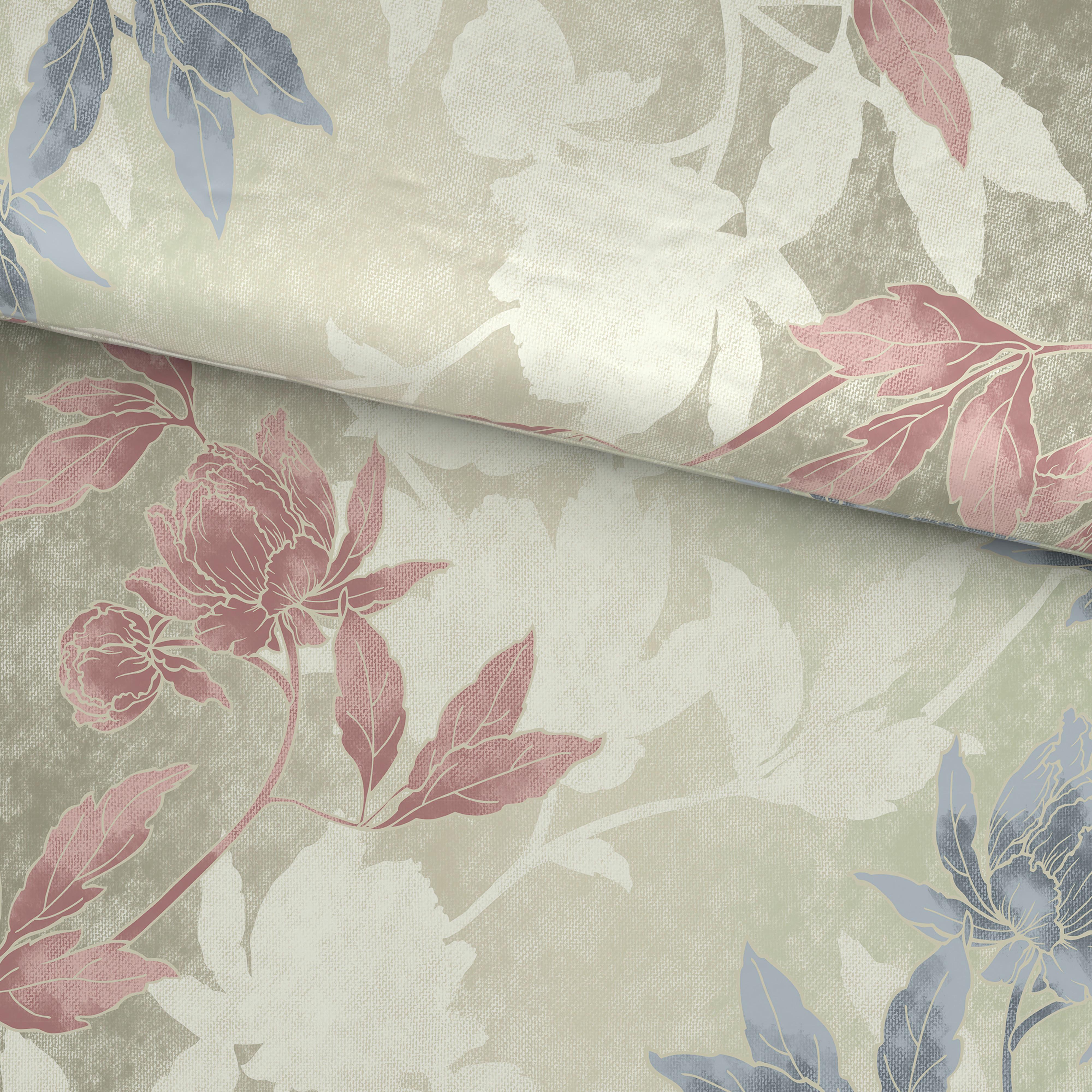 Bettwäsche Jutta - Taupe/Blau, ROMANTIK / LANDHAUS, Textil - James Wood