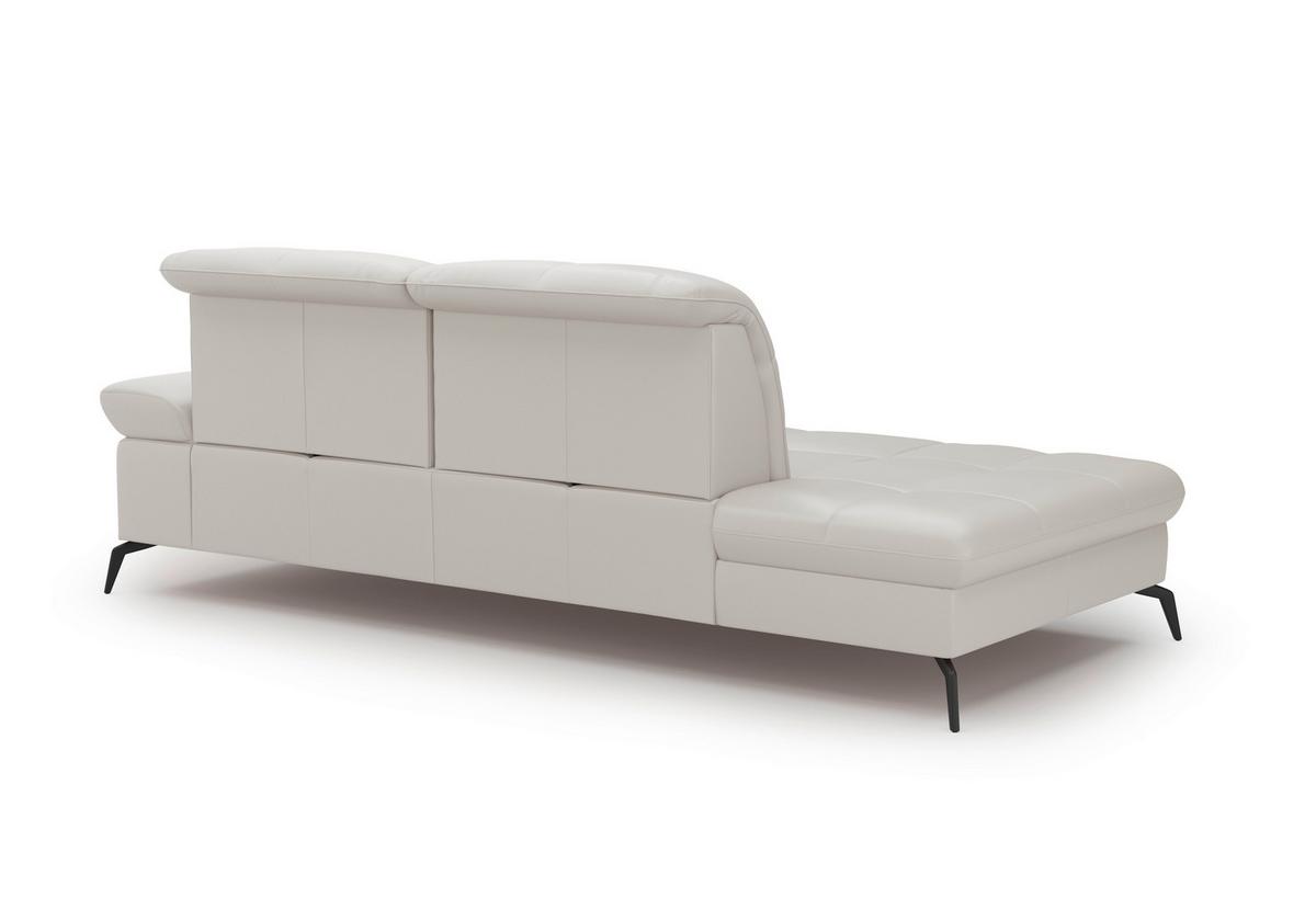 Récamiere Amica E, Weiß B: 231 Cm - Schwarz/Weiß, KONVENTIONELL, Leder (231/90/122cm) - Sit & More