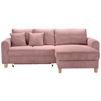 Rohová sedačka LILLE, oboustr., starorůžový manšestr - starorůžová/světle hnědá, Moderní, dřevo/textil (232/156cm) - Based
