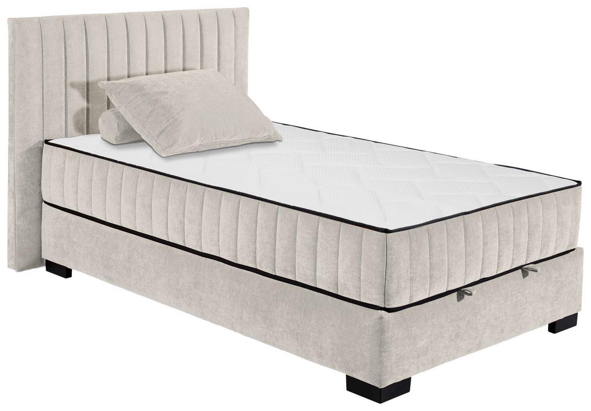 Boxbett Nagol C - Beige/Schwarz, MODERN, Holzwerkstoff/Textil (120/200cm) - MID.YOU