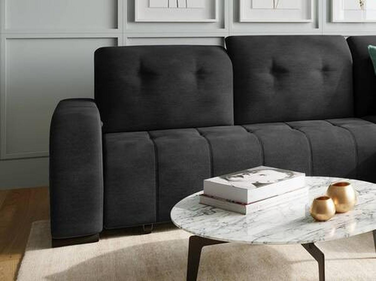 Ecksofa Vicari - Schwarz, MODERN, Textil (185/292cm) - Livetastic