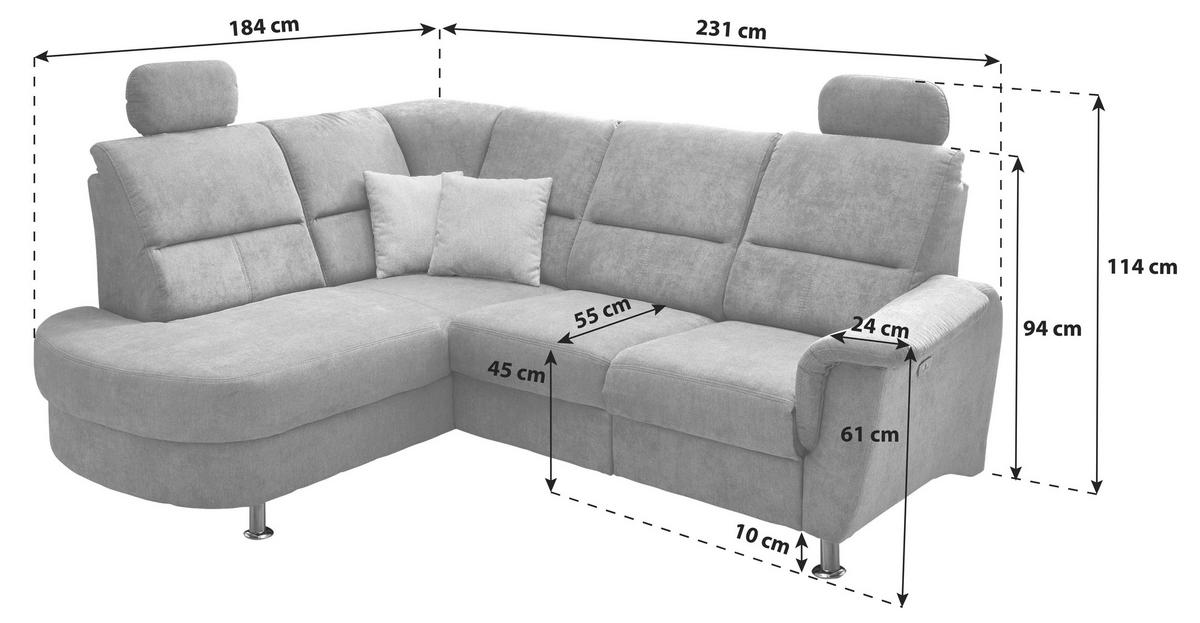 Ecksofa Mit Stauraum Parole Grün Chenille - Chromfarben/Grün, KONVENTIONELL, Textil (184/231cm) - Livetastic
