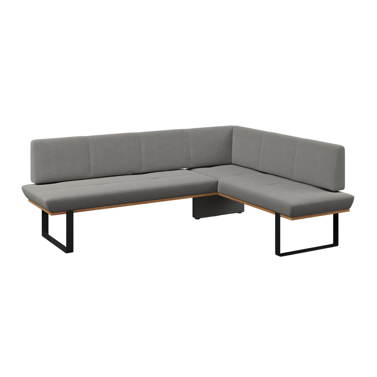 Eckbank Tristan Webstoff grau,S:245x195cm - Schwarz/Grau, MODERN, Holz/Textil (245/195cm) - James Wood