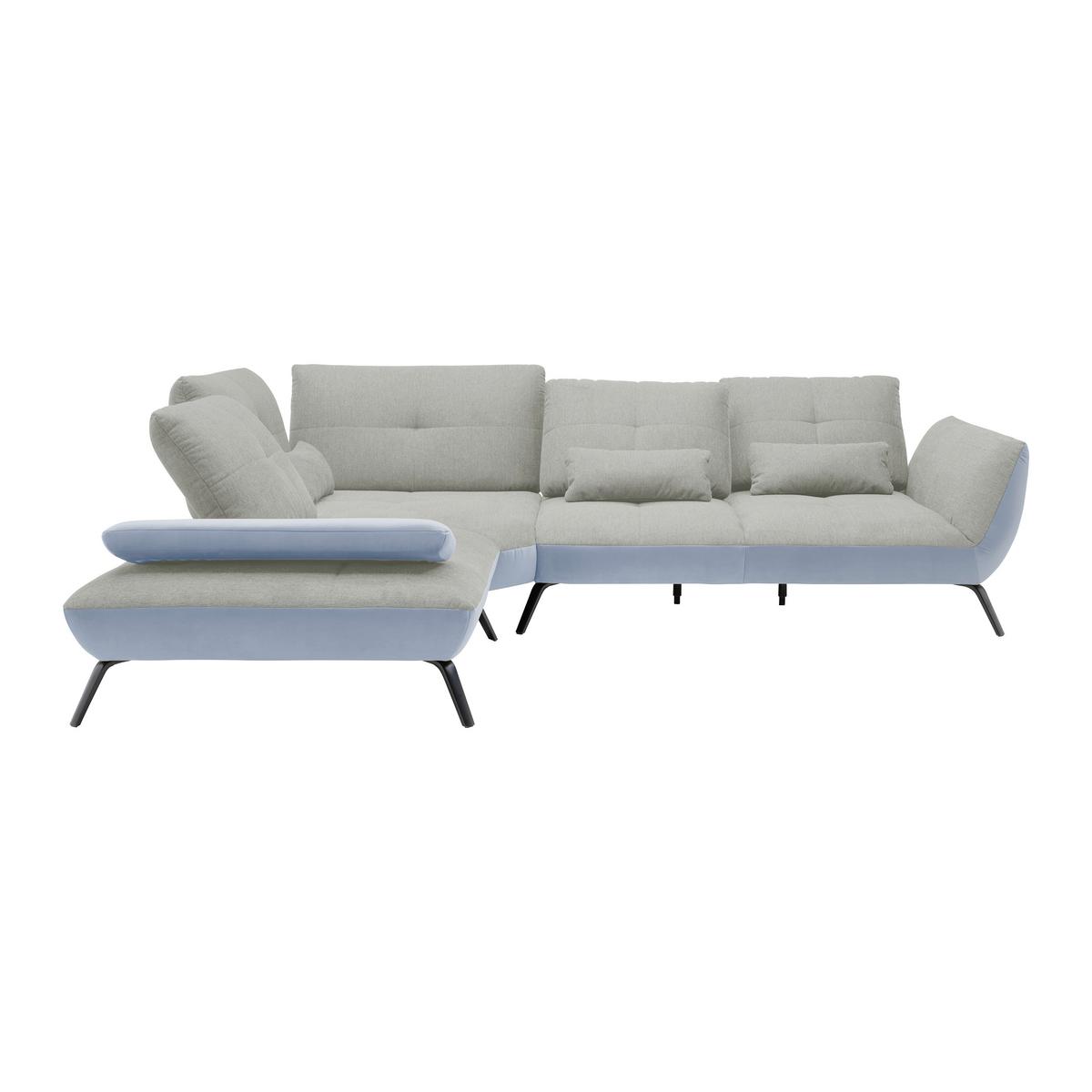 Rohová sedačka TRENDY, levá, světle šedá / stříbrná - barvy stříbra/černá, Moderní, kov/kompozitní dřevo (250/93/310cm) - Premium Living