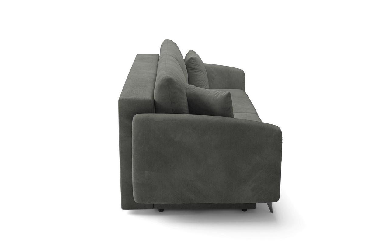 Schlafsofa Ingrid Grau B: 230cm - Creme/Schwarz, Design, Textil (230/100/103cm) - Livetastic