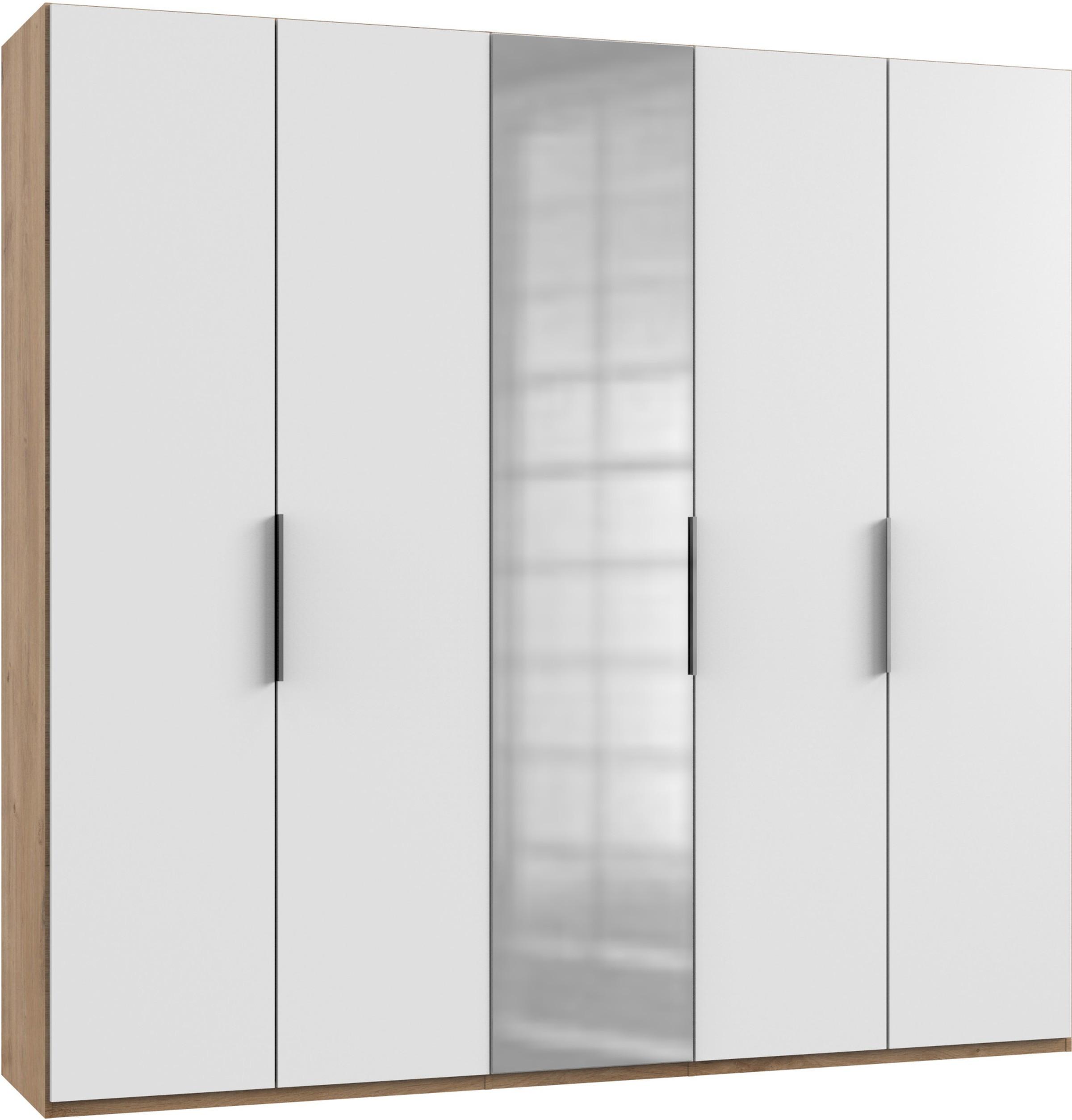 Drehtürenschrank B: 250 cm Level Weiß/Eichefarben Dekor - Eichefarben/Weiß, MODERN, Holzwerkstoff (250/236/58cm) - MID.YOU