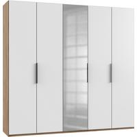 Drehtürenschrank B: 250 Cm Level Weiß/eichefarben Dekor - Eichefarben/Weiß, MODERN, Holzwerkstoff (250/236/58cm) - MID.YOU